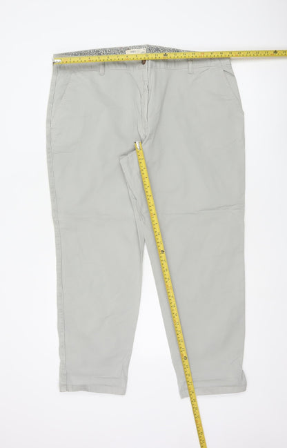 Marks and Spencer Women’s Grey Chino Trousers Size 18 Cotton Blend Casual