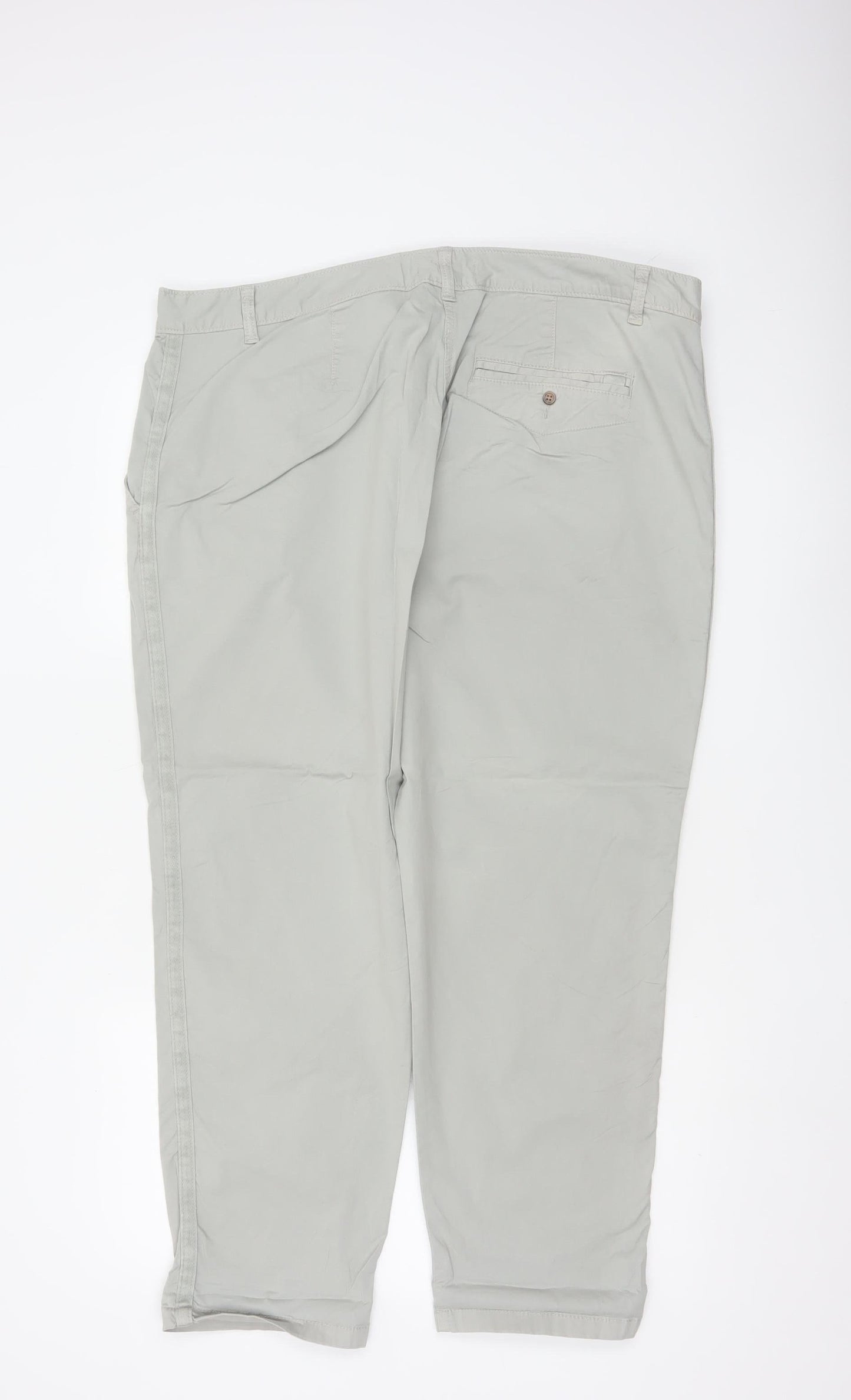 Marks and Spencer Women’s Grey Chino Trousers Size 18 Cotton Blend Casual