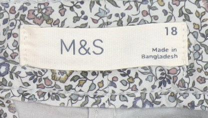 Marks and Spencer Women’s Grey Chino Trousers Size 18 Cotton Blend Casual
