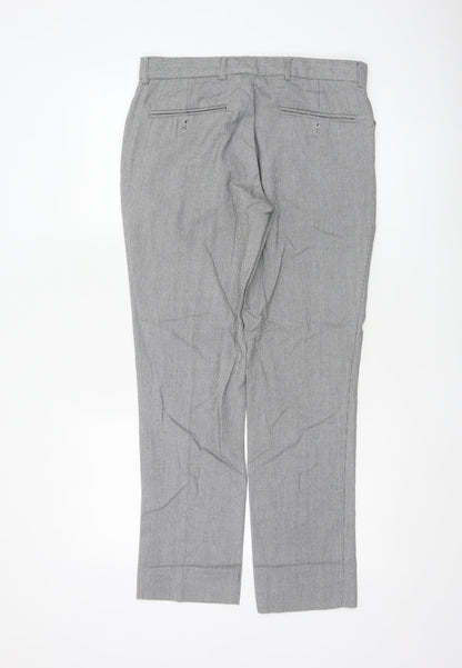 Topman Men's Grey Slim Fit Chino Trousers Size 32R