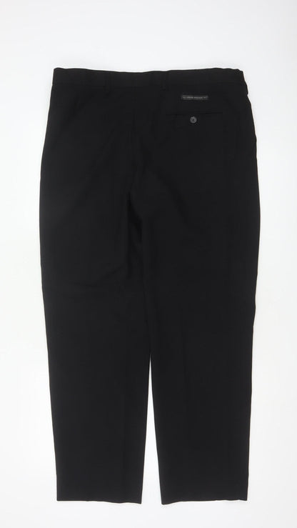 Marks and Spencer Men's Black Regular Fit Dress Trousers 36W 29L