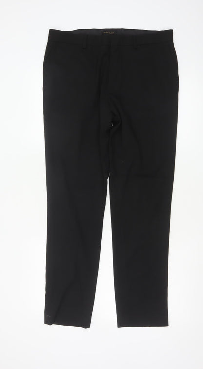 River Island Men's Black Slim Fit Chino Trousers 34W 32L