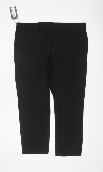 Marks and Spencer Men's Black Tailored Fit Trousers 40W 29L