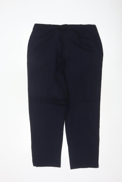 Marks and Spencer Women Dark Navy Trousers Size 18 Regular Viscose Blend