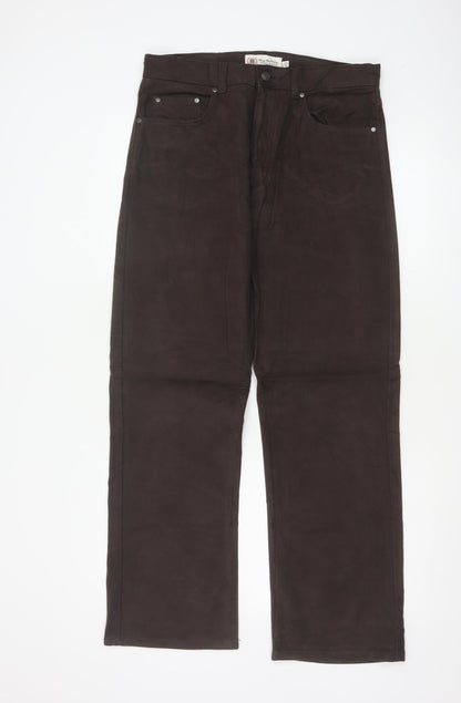 Marks and Spencer Blue Harbour Brown Cotton Stretch Chino Trousers Men's 32W 29L