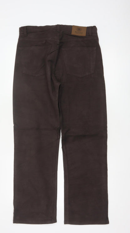 Marks and Spencer Blue Harbour Brown Cotton Stretch Chino Trousers Men's 32W 29L