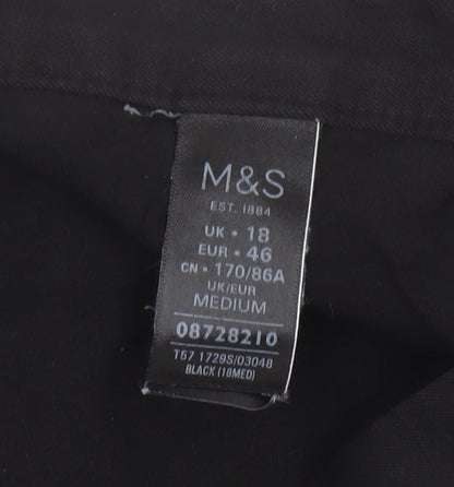 Marks and Spencer Women Black Size 18 Cropped Trousers