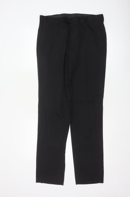 Marks and Spencer Men's Black Slim Fit Formal Trousers 32W 33L