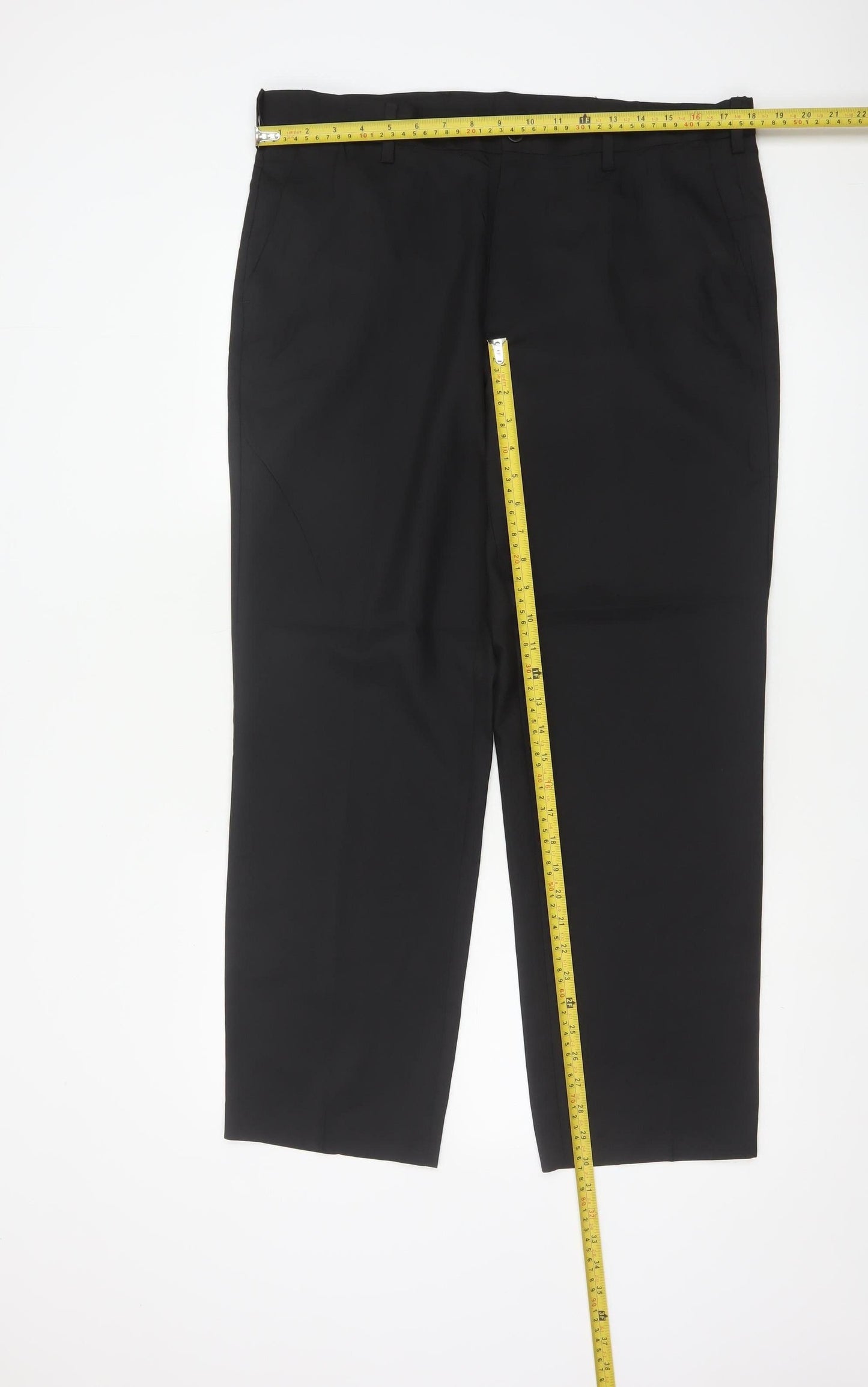 Marks and Spencer Men's Black Regular Fit Trousers 36in Waist 29in Leg