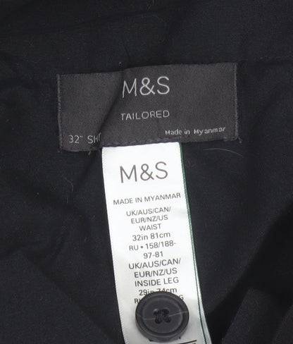 Marks and Spencer Men’s Black Classic Tailored Trousers 32W 29L