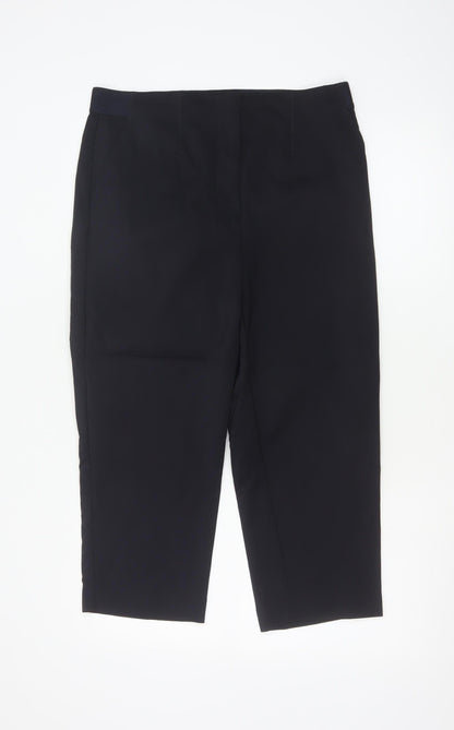 Marks and Spencer Womens Black Size 14 Cropped Stretch Trousers