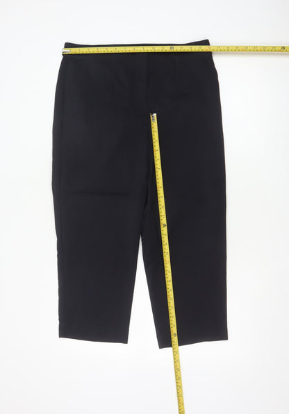 Marks and Spencer Womens Black Size 14 Cropped Stretch Trousers