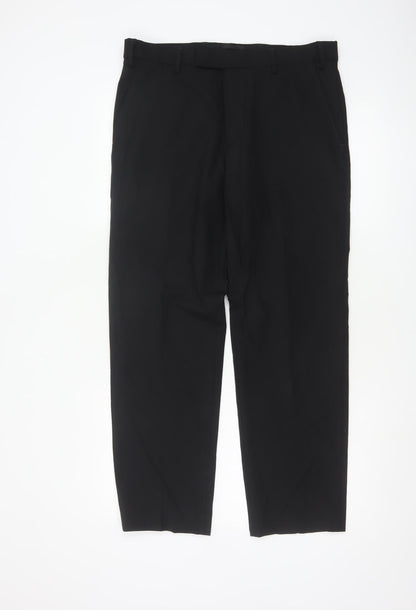 Marks and Spencer Men's Black Dress Trousers 32W 29L Wool Blend