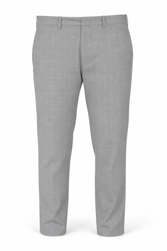 Marks and Spencer Men's Grey Check Slim Fit Dress Pants 32W 31L
