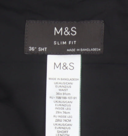 Marks and Spencer Men's Black Slim Fit Dress Pants Size 36S