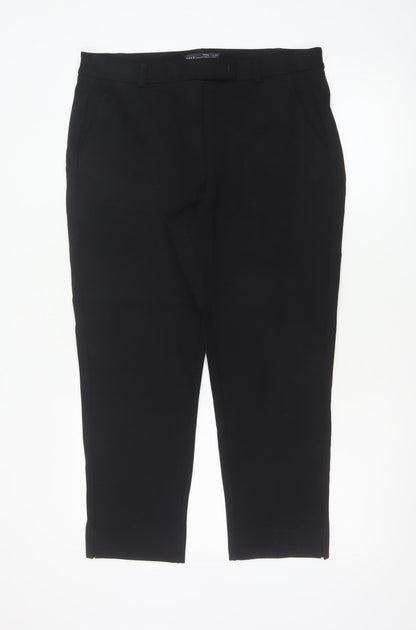Marks and Spencer Women Black Size 14 Short Tapered Trousers