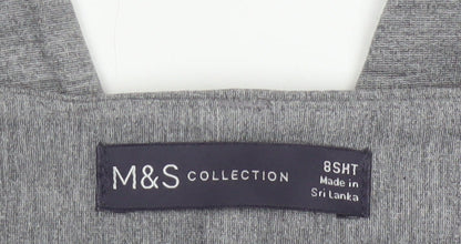 Marks and Spencer Womens Grey Size 8 Slim Fit Ankle Trousers