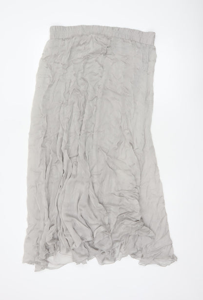Phase Eight Women’s Grey Silk A-Line Long Skirt Size 10