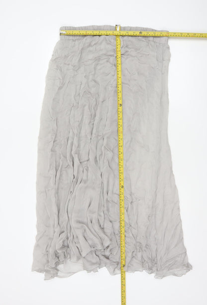 Phase Eight Women’s Grey Silk A-Line Long Skirt Size 10
