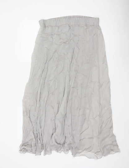 Phase Eight Women’s Grey Silk A-Line Long Skirt Size 10