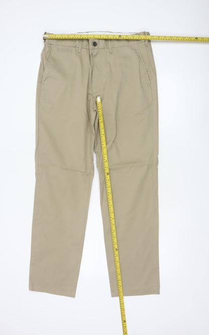 Marks and Spencer Men's Beige Regular Fit Chino Trousers 34