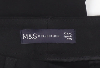 Marks and Spencer Women Black Size 10 Long Flared Trousers