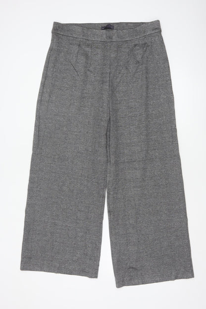 Marks and Spencer Women Grey Mix Size 16 Wide-Leg Trousers