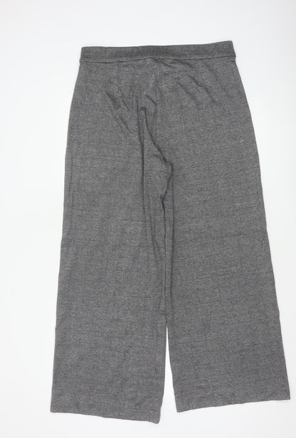 Marks and Spencer Women Grey Mix Size 16 Wide-Leg Trousers