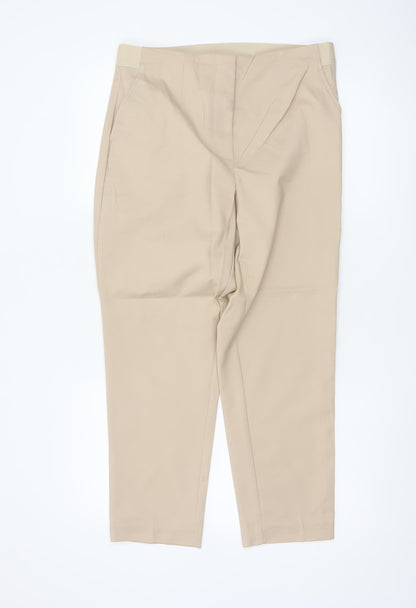 Marks and Spencer Women Beige Chino Trousers Size 14 Short