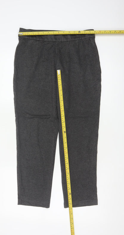 Marks and Spencer Women Charcoal Mix Size 14 Regular Trousers
