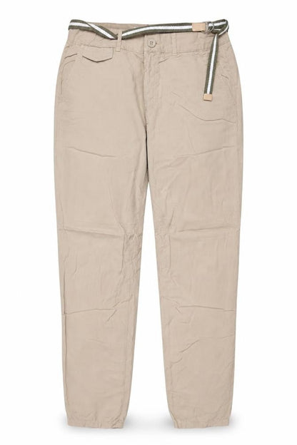 Zara Women’s Beige Lyocell Chino Trousers Size 8 Belted Lightweight