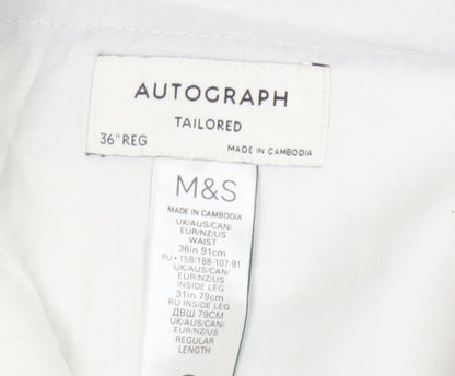 Marks and Spencer Autograph Men's Blue Wool Tailored Dress Trousers 36R