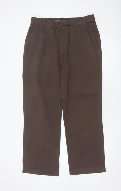 Marks and Spencer Blue Harbour Men's Brown 34x29 Chino Trousers