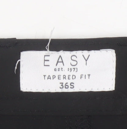 EASY Men's Black 36S Tapered Fit Cargo Trousers