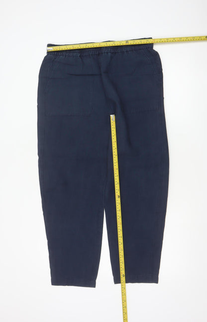 Marks and Spencer Womens Blue Size 14 Tapered Trousers