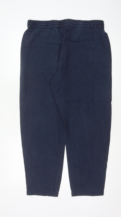 Marks and Spencer Womens Blue Size 14 Tapered Trousers