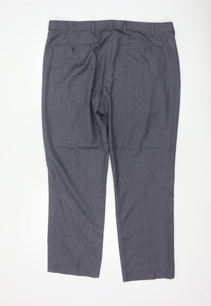 Marks and Spencer Men's Grey Regular Fit Trousers 40in Waist 29in Leg