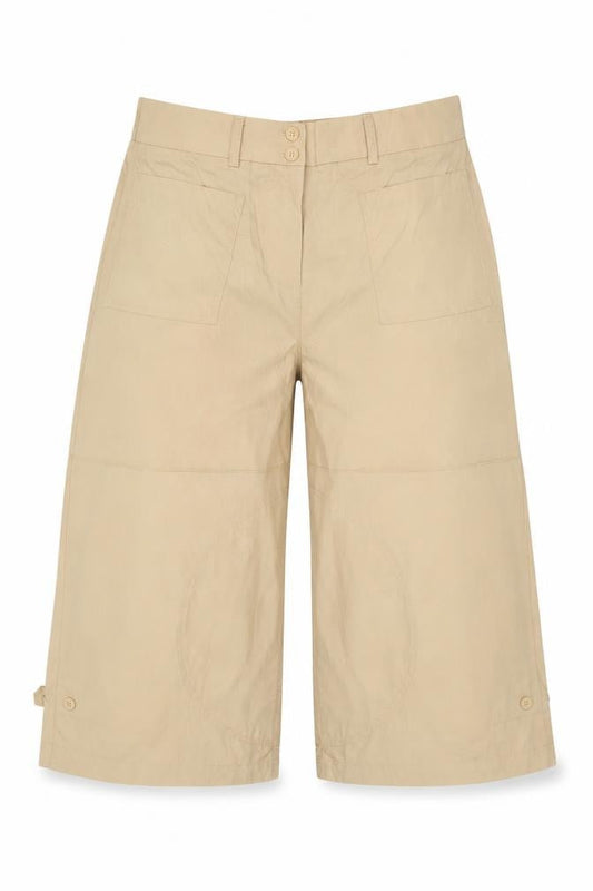 DKNY Womens Beige Capri Trousers M Lightweight Cotton Blend