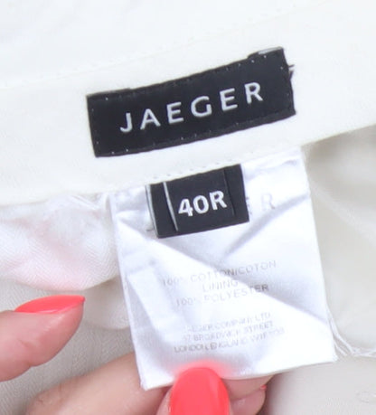 Jaeger Men's Beige Cotton Chino Trousers 40R Straight Leg
