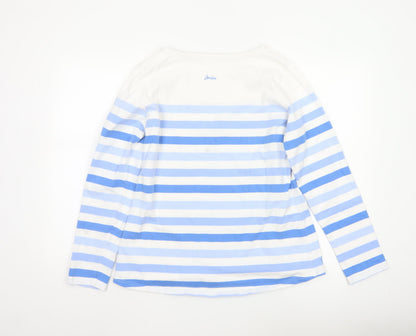 Joules Women’s Blue Striped Long Sleeve Cotton Nautical Top UK 14
