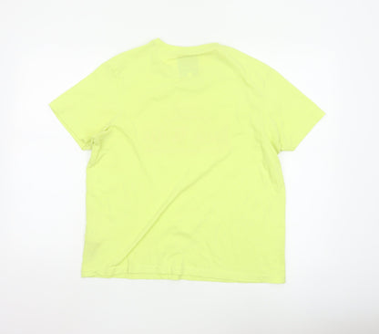Jack Wills Women's Yellow Basic T-Shirt Size 12 Short Sleeve Cotton Blend