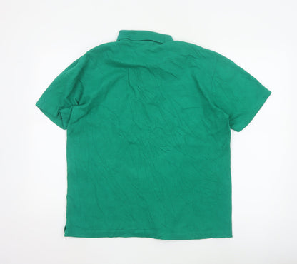 Cotton Traders Men's Green Short Sleeve Polo Shirt Size M