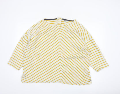 Joules Women’s Yellow Striped Cotton Tunic Blouse UK 20