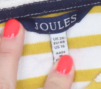 Joules Women’s Yellow Striped Cotton Tunic Blouse UK 20