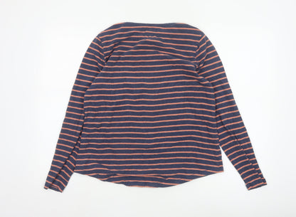 Fat Face Women Blue Striped Long Sleeve Jersey T-Shirt UK 12