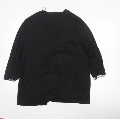 Debenhams Women’s Black Floral Beaded Tunic Blouse Size 20