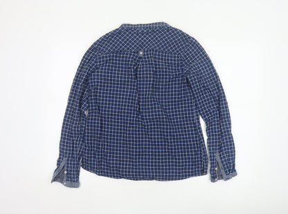 White Stuff Women’s Blue Check Cotton Tunic Blouse UK 10