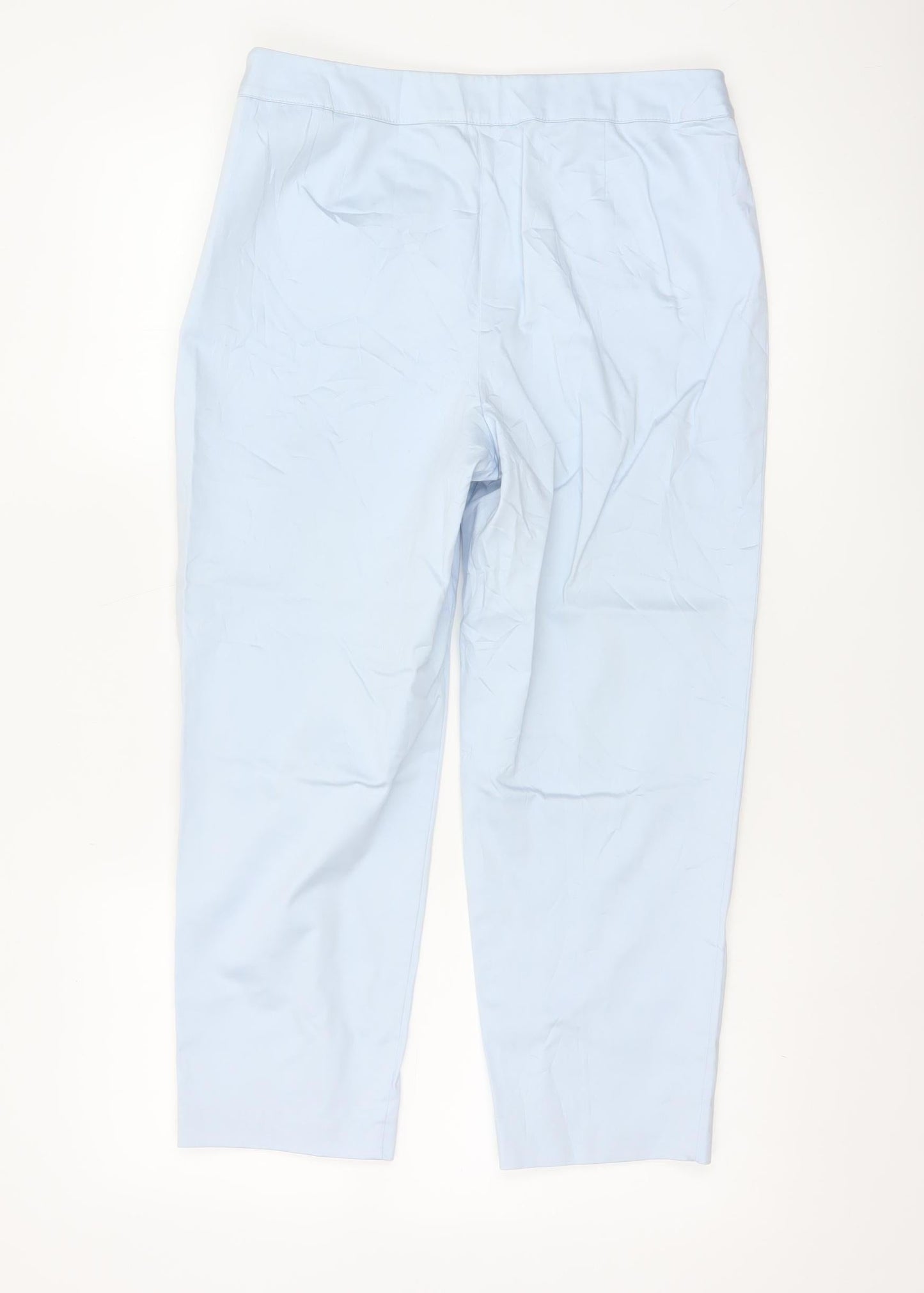 Marks and Spencer Women’s Pale Blue Cotton Stretch Trousers Size 12 Long