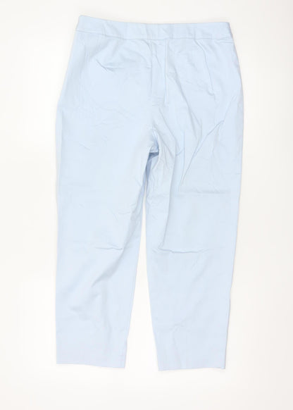 Marks and Spencer Women’s Pale Blue Cotton Stretch Trousers Size 12 Long