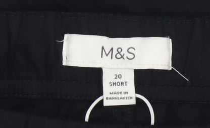 Marks and Spencer Women’s Black Cotton Cargo Trousers Size 20 Short